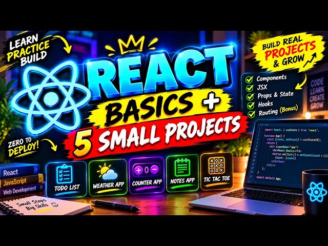 Basics of react covered + 5 react mini projects covered 💯💯🔥