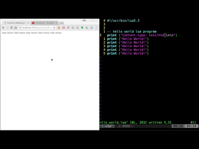 CGI and LUA Scripts Hello World