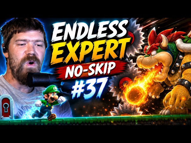 Bowser doesn't scare Luigi!  [SMM2 Endless Expert No-Skip #37]