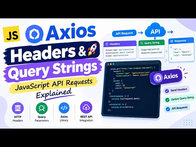 Axios Headers & Query Strings 🚀 | JavaScript API Requests Explained #web development #javascript 