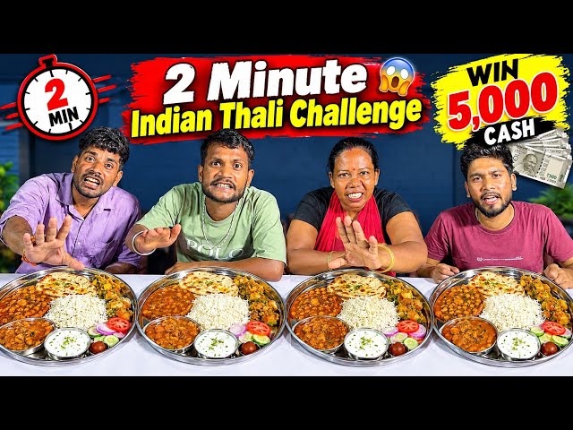 2 MINUTE STREET FOOD CHALLENGE 😱| Eat a Pizza, Hakka noodles, Spring Roll, French Fries, Win 5,000₹🏆