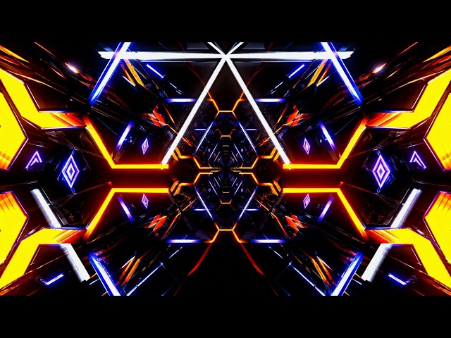 🔷 4K Screensaver – Neon Orbit Chamber – Futuristic VJ Visual (No Sound)
