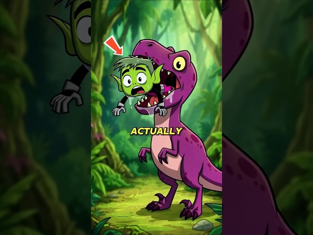 Beast Boy Got Eaten by a Dinosaur! 🦖😱