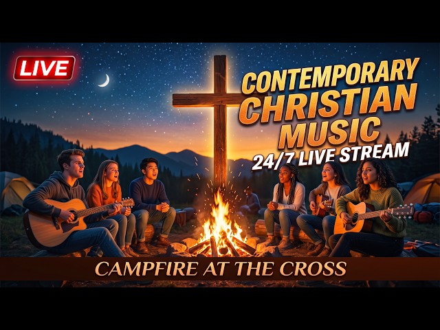 Contemporary Christian Music Radio 24/7 Live Stream Campfire at the Cross Background Video