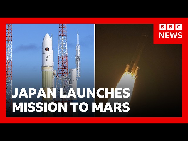 Mission blasts off to Mars to grab a piece of its moon | BBC News