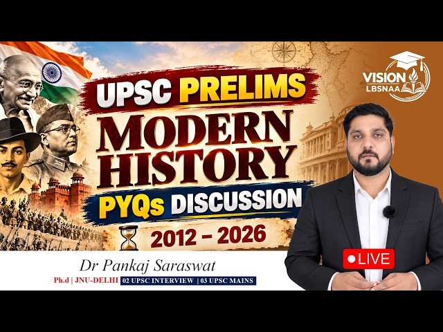 UPSC Prelims 2026 | Modern History PYQs Discussion (2012–2026) | Dr. Pankaj Saraswat | LIVE