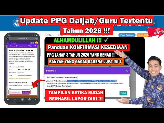 COMPLETE & CORRECT GUIDE TO CONFIRMING AVAILABILITY FOR PPG TEACHER PROGRAM PHASE 3 2026! 100% SU...