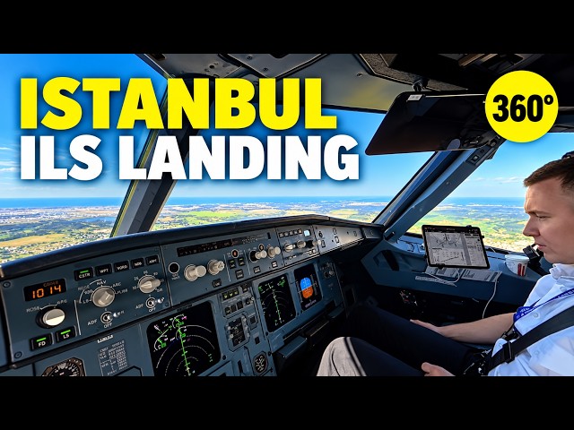 A321 ILS Landing at Istanbul | 360° Cockpit View