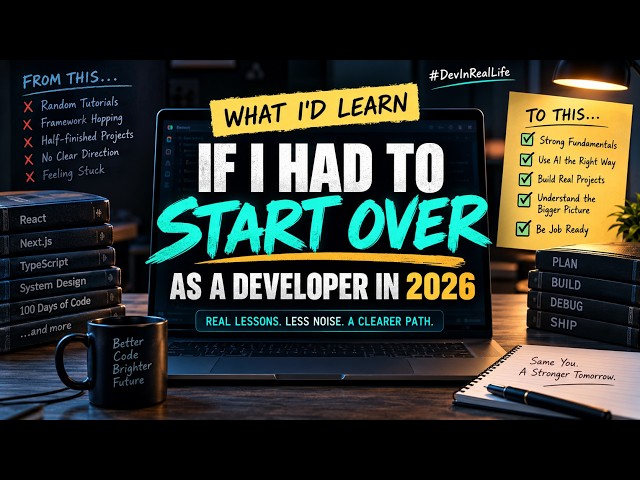 What I’d Learn If I Restarted My Developer Career in 2026 #DevInRealLife
