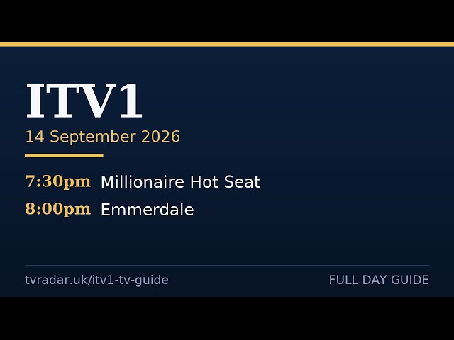 ITV Program Guide Monday 14 September 2026 | ITV TV Guide & Full Day Listings