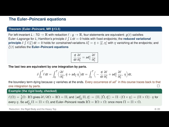 Geometric Physics I | Lecture 20: Reduction: the Rigid Body and the Heavy Top