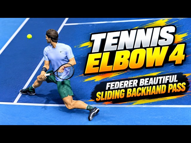 Tennis Elbow 4 Federer Beatiful Sliding Backhand Pass vs de Minaur