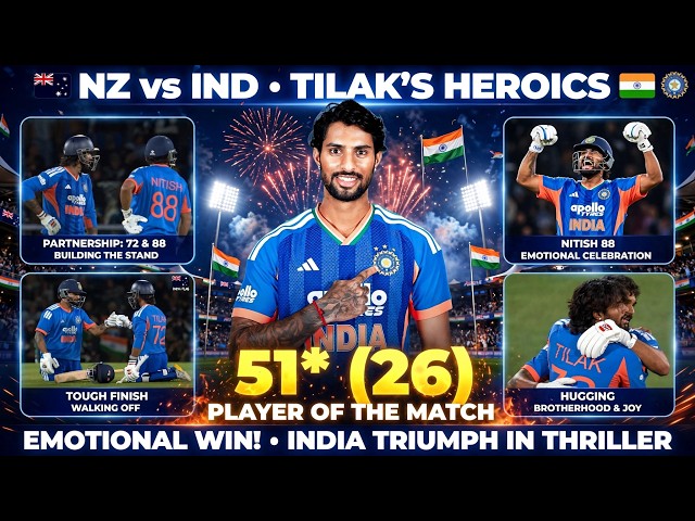 TILAK VARMA 51 (26) 😱 | NITISH KUMAR REDDY  | INDIA’S THRILLING WIN! 🏏*
