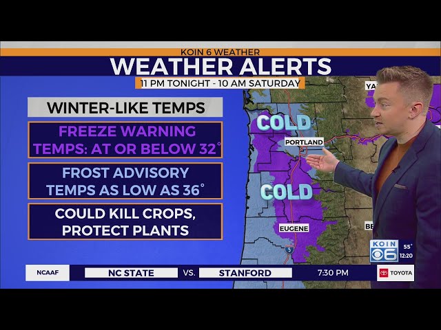 Frosty fall temps remain around Portland