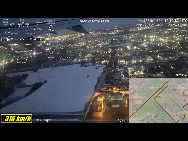 [GPS] A321 (CFM56) full departure from YYZ (pushback, de-ice, taxi, takeoff, climb to FL320)