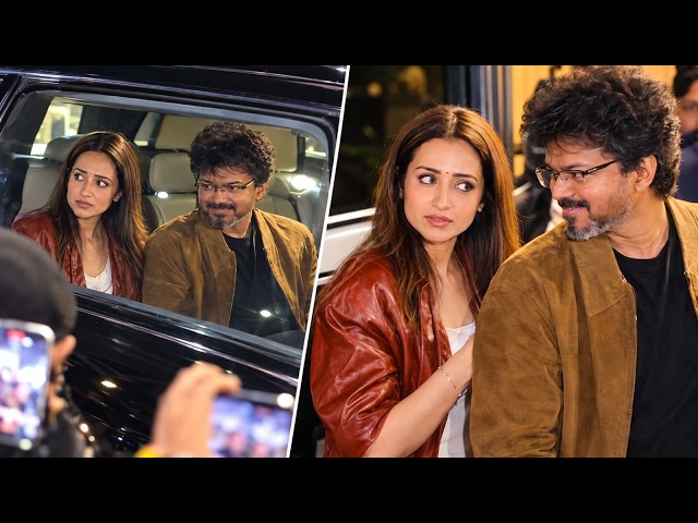 CM Vijay Trisha Together in Car😱 Full  Video | Vijay & Trisha in London | Silverstone Circuit