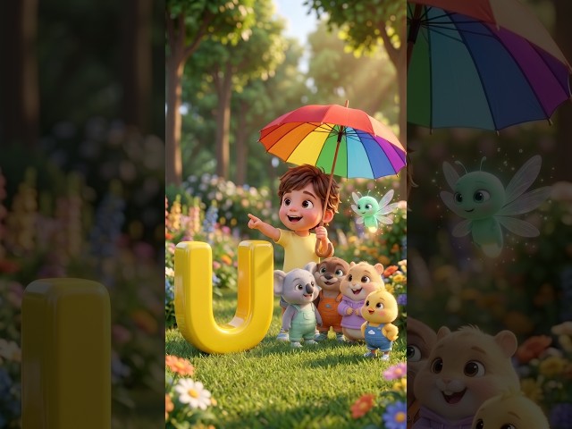 U Is for Umbrella! ☂️🌈 | Fun ABC Learning for Kids #shortsfeed #abcd