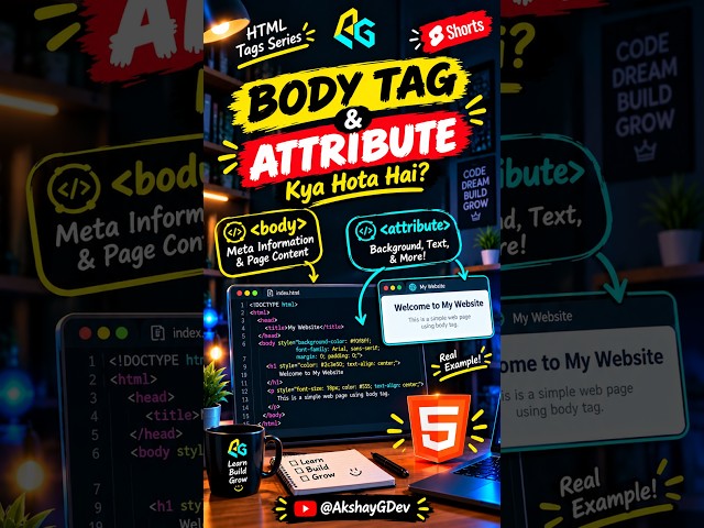 HTML Body Tag & Attributes Explained 🔥 | HTML Tags Series  #html #css #coding #htmltutorial  #html5