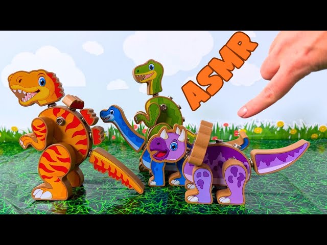 ASMR |  🦖  Dinosaur Snap Puzzle! Dino Playset ASMR Satisfying with Unboxing No Talking