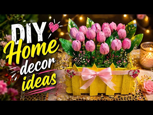 Diy Home Decor wall hanging Ideas |Flower wall hanging Craft Ideas| DIY Flower wall hanging craft 