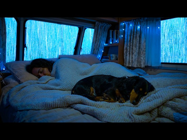 Heavy Rain and Thunder on a Cozy Car at Night for Deep Sleep in Minutes