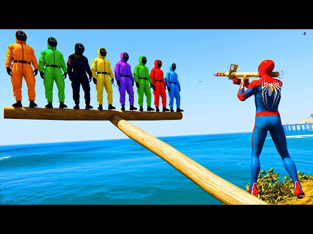 GTA 5 Epic Ragdolls  RED SPIDERMAN VS RED MINION VS GREEN MINION (Euphoria PhysicsFunny Fails) #28