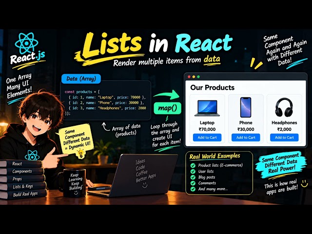 React Conditional Rendering + Lists & Keys Explained ⚛️ | Dynamic UI | React Fundamentals 