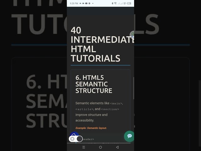 HTML INTERMEDIATE TUTORIALS