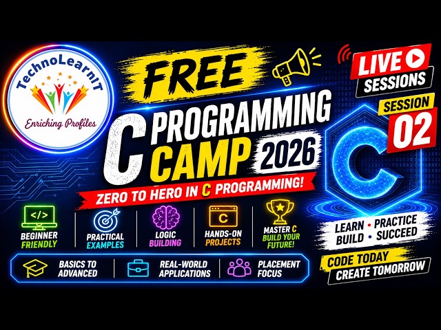 C Programming - Free Programming Camp 2026 | Session 02 | Introduction to C Programming