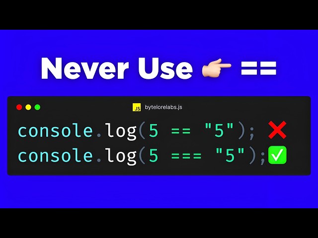 JavaScript == vs === Explained — What's the Difference #javascript #javascripttutorial