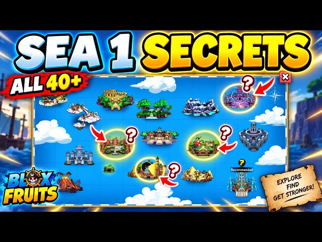 ALL 40 SEA 1 SECRETS in Blox Fruits! (UPDATE 30 FULL GUIDE) ROBLOX