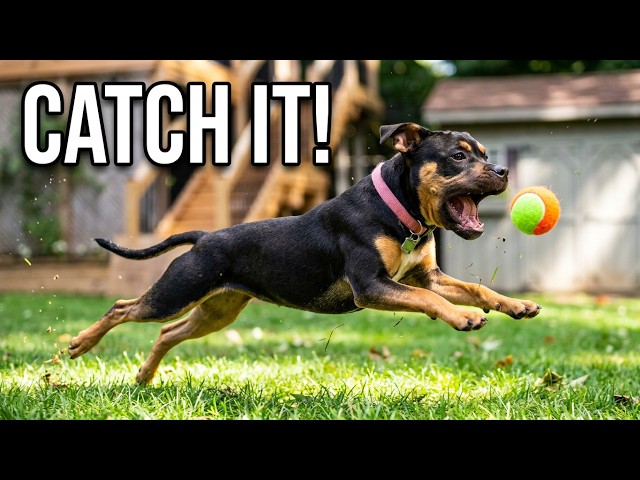 Playful Puppy!  Ruby chasing the ball!