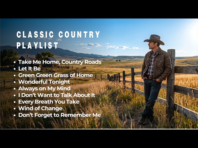 Take Me Home, Country Roads, Let It Be, Green Green Grass of Home - Classic Country Playlist Song
