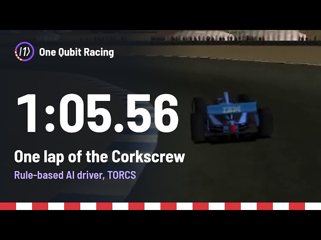 One Qubit Racing: One lap of the Corkscrew in 1:05.56 (TORCS)
