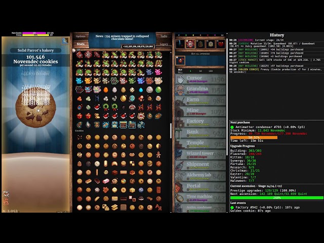 7.441 trevigintillion cookies | Cookie Clicker 100% TAS (631/639)