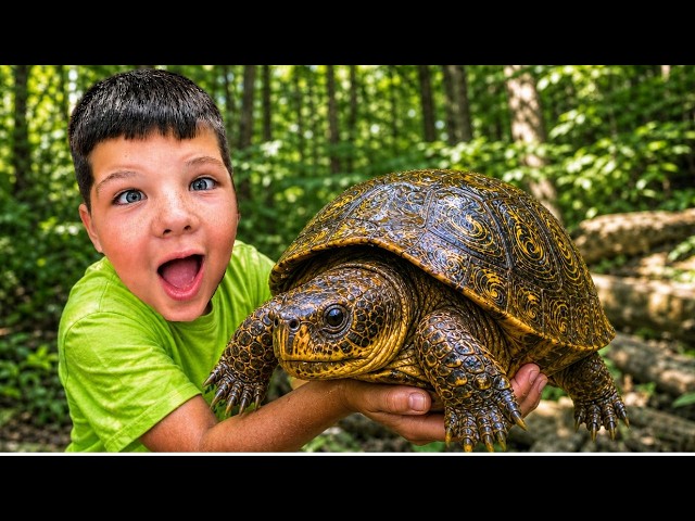 CALEB and MOM Hunt for Giant Turtles Outside! What We Found!