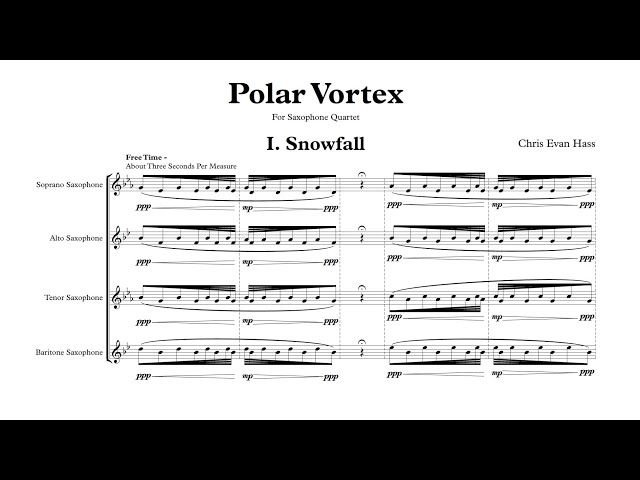 Polar Vortex for Saxophone Quartet - Chris Evan Hass, performed by the Sinta Quartet