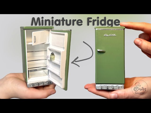 How to make a miniature FRIDGE : DIY with realistic details using balsa wood #minirefrigerator