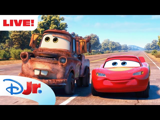 🔴 LIVE! 24 HOURS Pixar Cars NEW Livestream! 🚘 | Cars on the Road, Cars Toon & MORE! |  @disneyjr