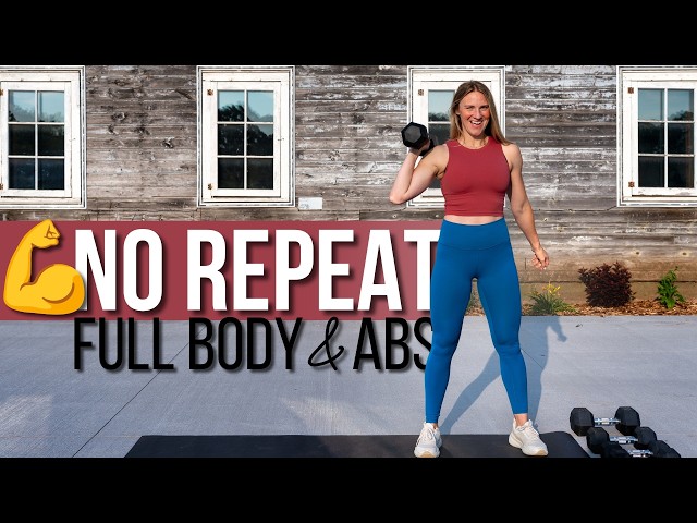 20 min NO REPEAT FULL STANDING Full Body and Abs Strength Training