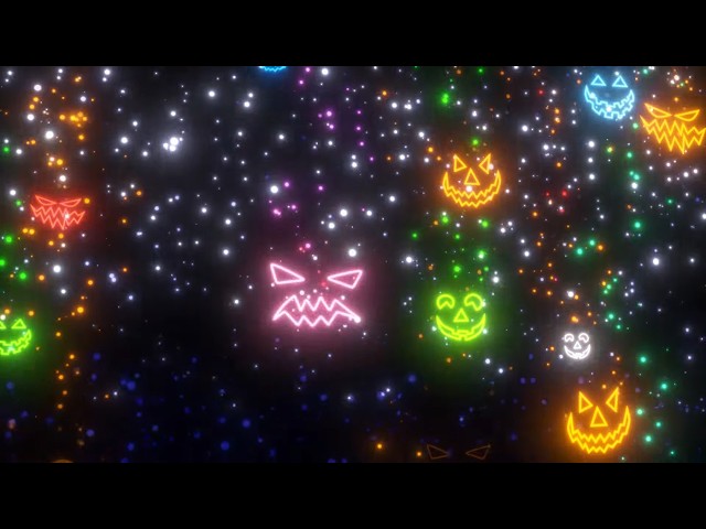 Falling Carved Faces 4K Halloween Party Background Loop
