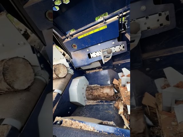 Automatic Firewood Processor Machine Sawing and Splitting Logs Fast!