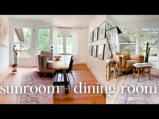 minimalist home tour | sunroom + ultra minimal dining room