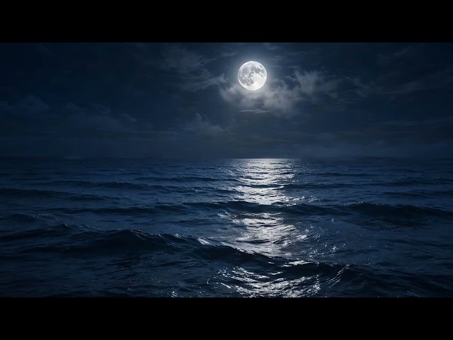 10 Hours of Ocean Waves at Night 🌙 | Sleep by the Sea