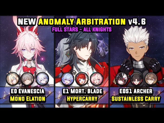 E0 Evanescia & E1 Mortenax Blade & E0 Archer (9 Stars) Anomaly Arbitration Honkai Star Rail 4.6