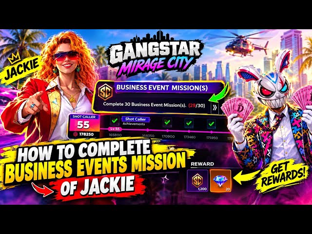 🤩Jackie Business Event Mission EASY METHOD! | Gangstar Mirage City 