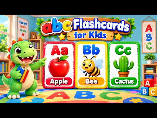 ABC Flashcards for Kids | Learn Alphabet Vocabulary A to Z | Baby and Toddler Learning Video