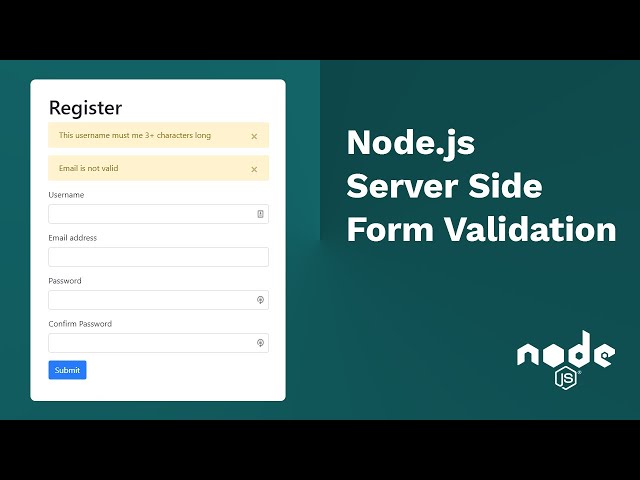 Node JS Server Side Form Validation using Express-Validator, Body-Parser and EJS
