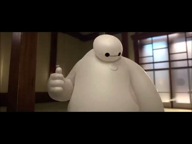 Big Hero 6: Baymax pops holes and covers them with tape