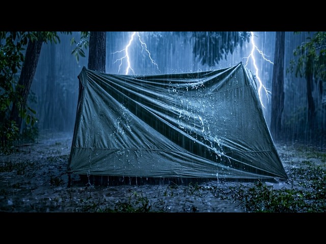 Camping & Deep Sleep with Heavy Rain Sounds - Real Thunderstorm Sounds in Rain Forest - Sleep Rain